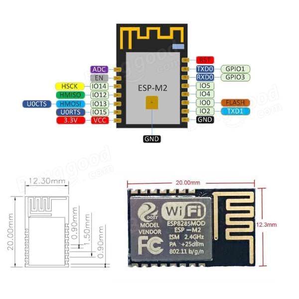 MagicHome RGB Controller (ESP-M2) Pinout